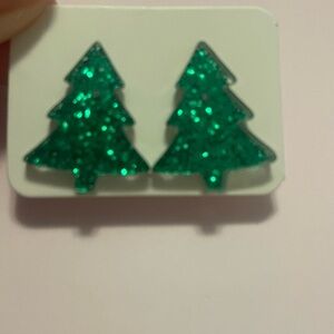 Glitter Christmas Tree Earrings